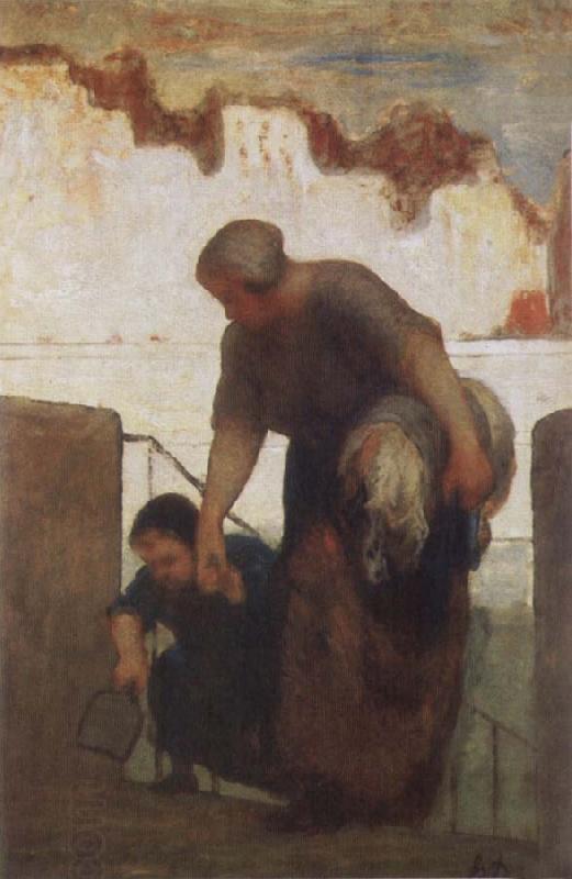 Honore  Daumier The Washer woman oil painting picture